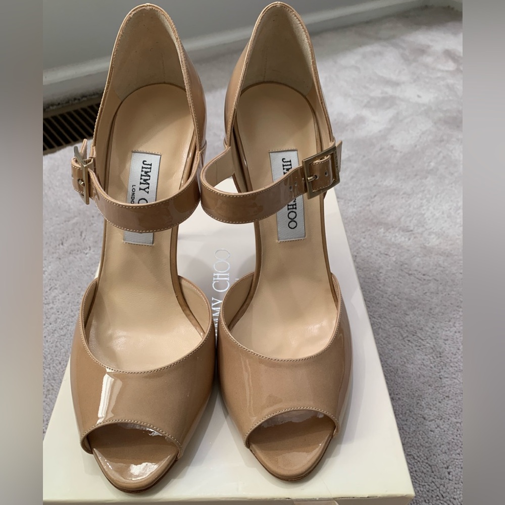 Jimmy Choo Nude Patent Leather Heels size 40